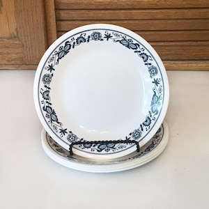 Corelle Old Town Blue Bread and Butter Plate  - 6 .75 " - Set of 4 - Corelle Dessert Plates