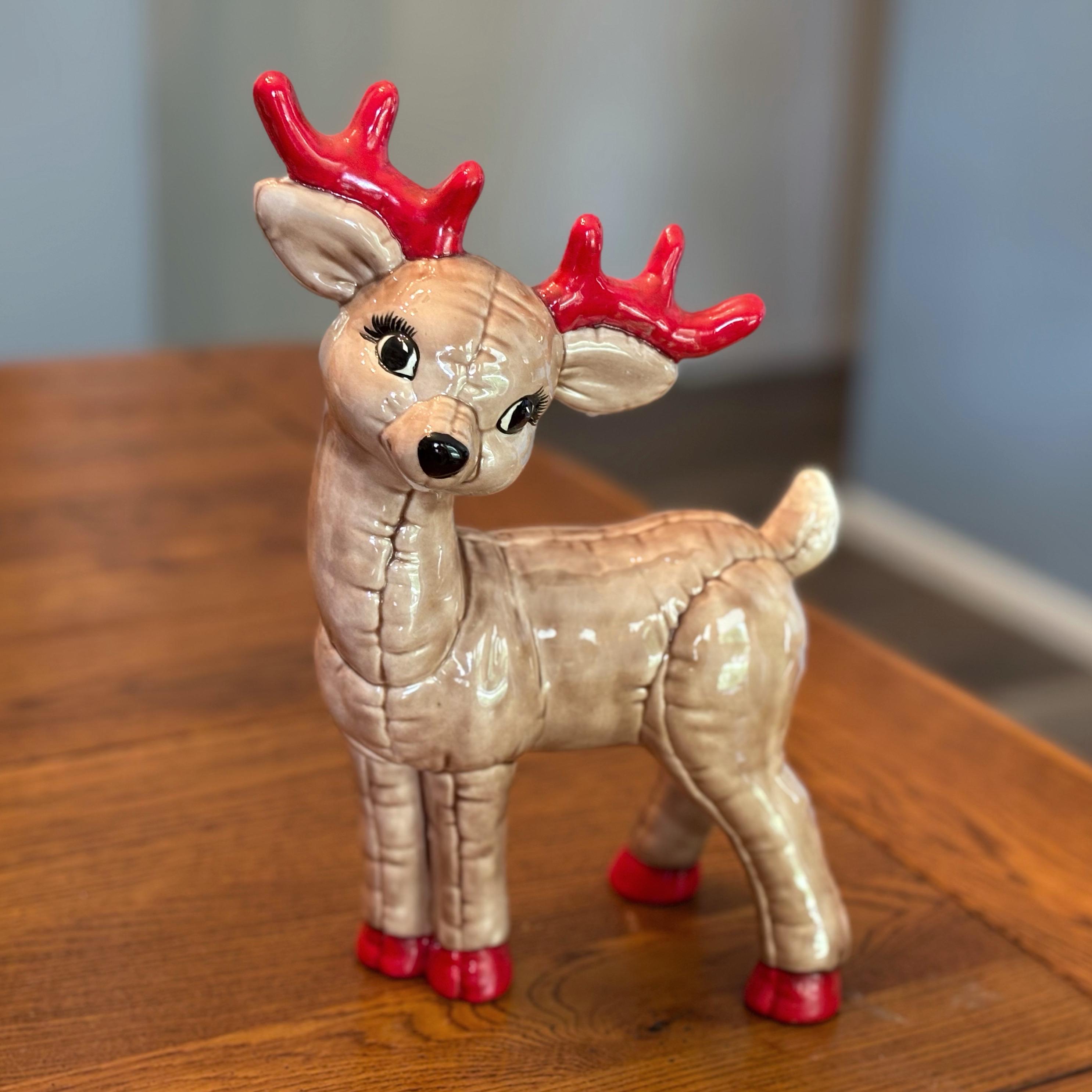Vintage Kimple Ceramic Christmas Reindeer - Like New - Shiny