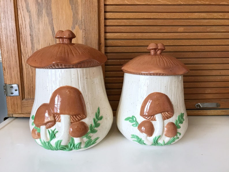 Vintage Arnel's Mushroom Canister Set of 4 Excellent Etsy