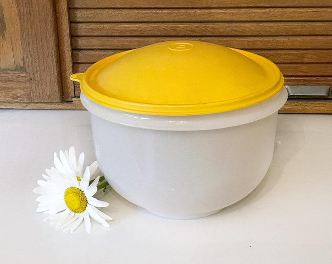 Vintage Tupperware Lettuce Keeper Yellow and Sheer No Etsy