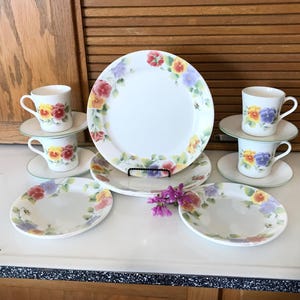 Corelle Summer Blush Dinnerware Set 16 Pieces Corelle Pansies