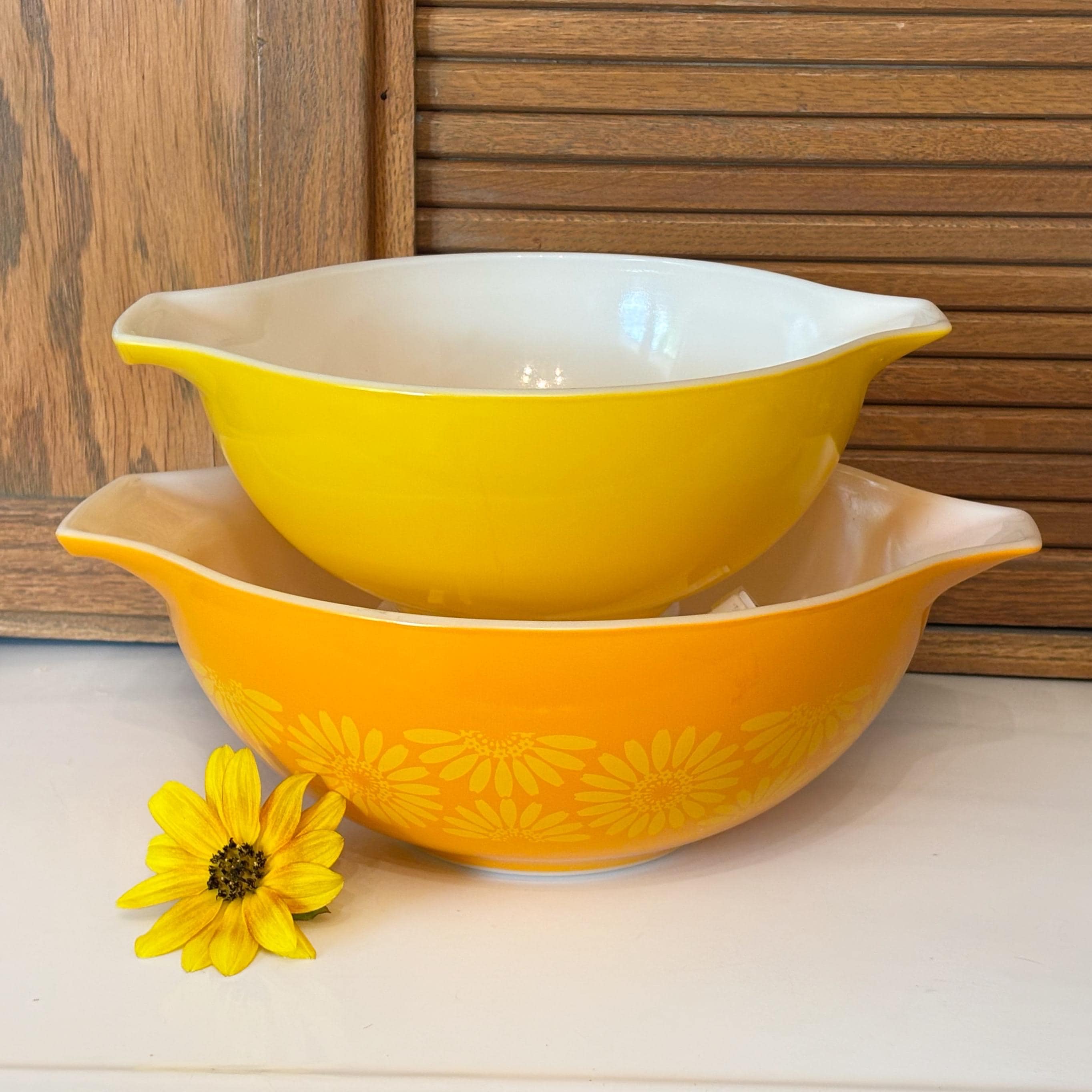 1970 Pyrex Sunflower Pyrex Bowls Pyrex Sunflower Mixing Bowl Set