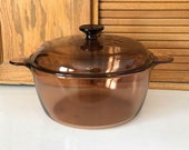 Corning Visions Amber 4.5 L Casserole - Dutch Oven With Lid - Stock Pot - 5 Qt.