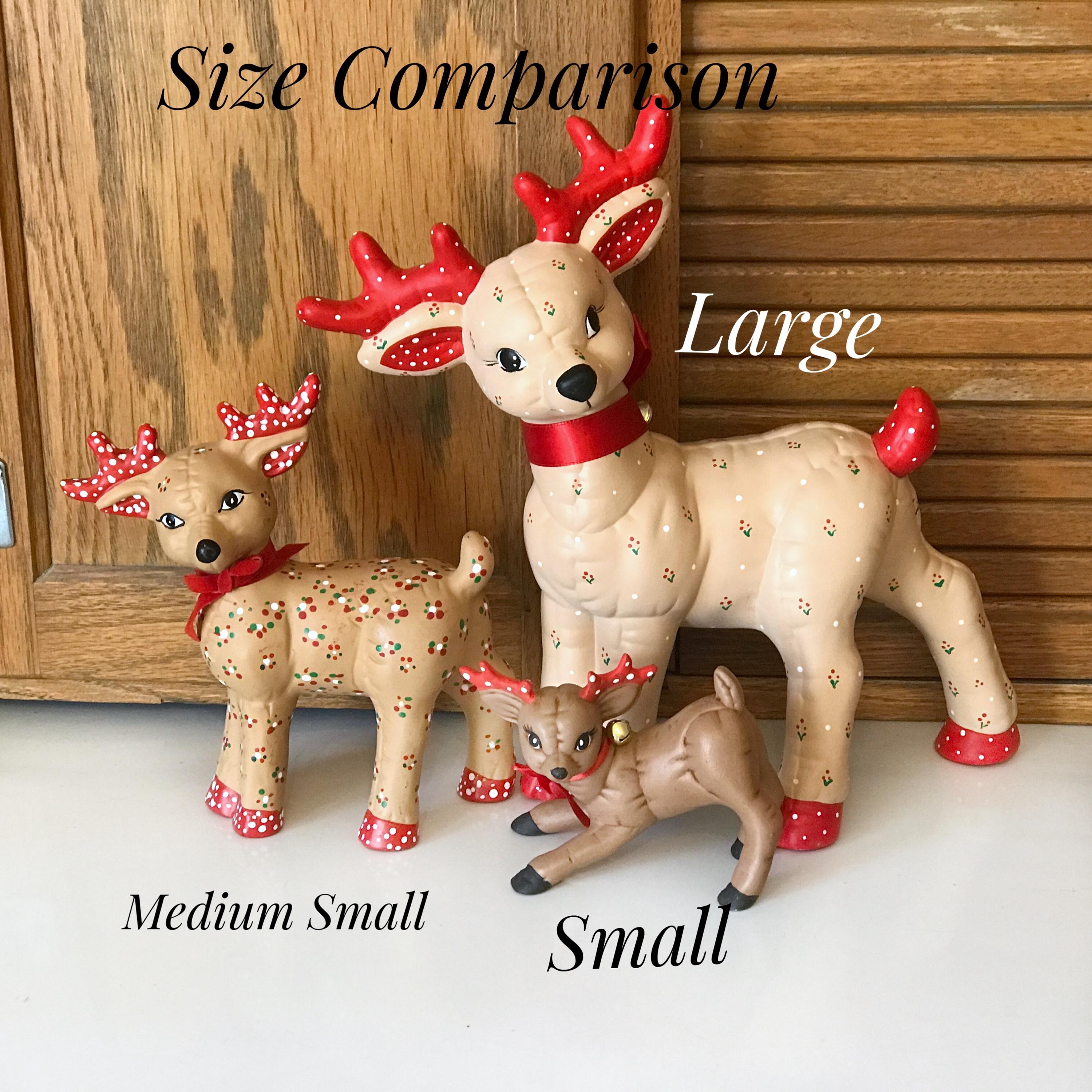 Vintage Kimple Ceramic Reindeer and Santa's Sleigh Set - Hand
