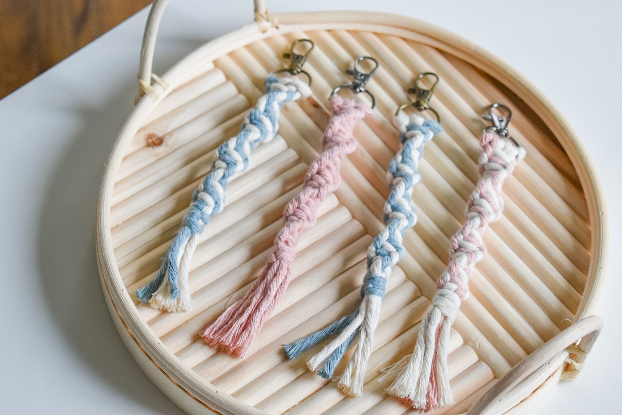 Diy macrame keychain kit set of 2 etsy