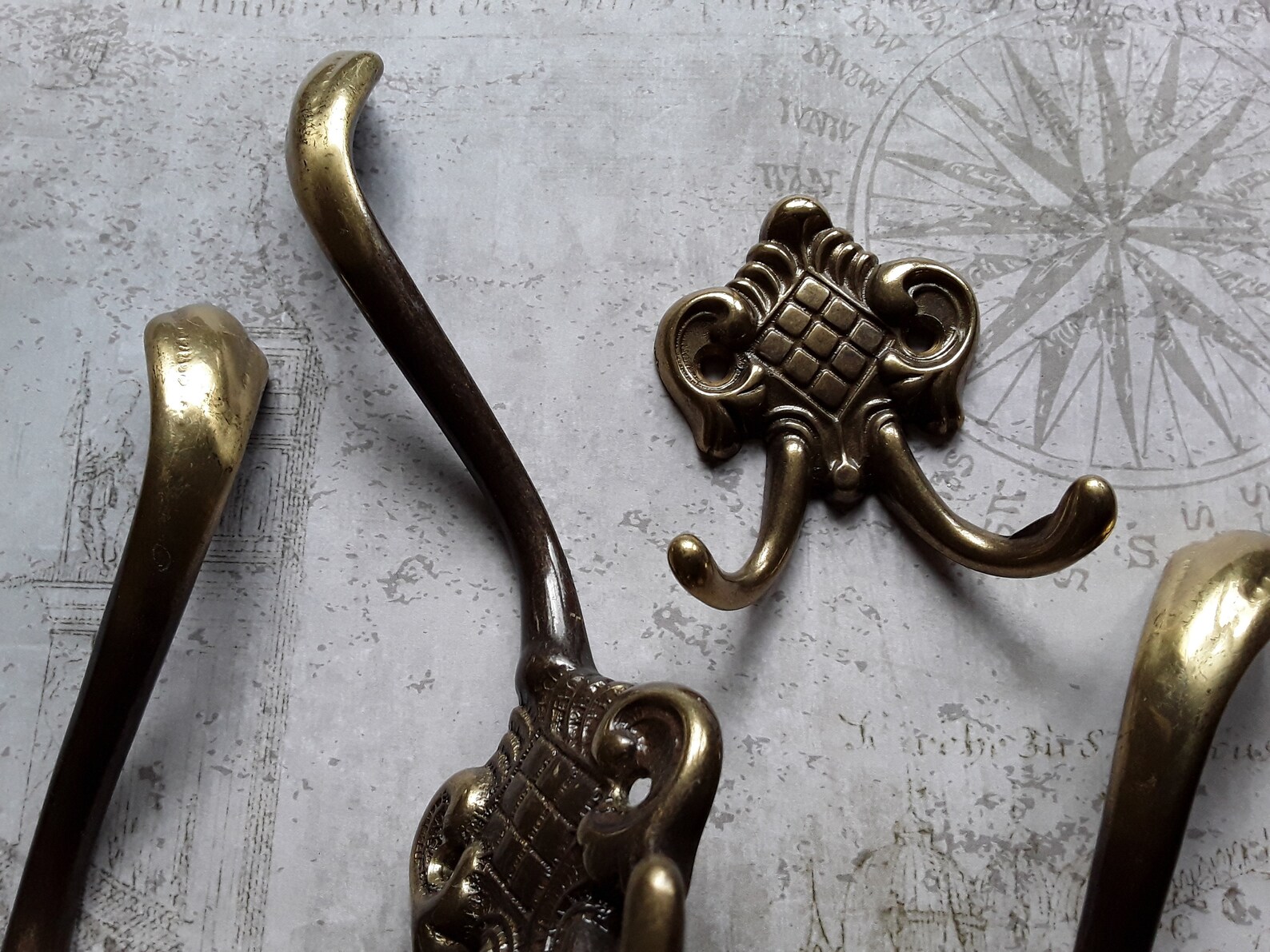 Vintage brass coat hooks wardrobe hooks bronze hooks German Etsy