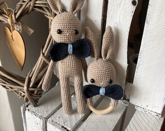 Osterhase, Amigurumi Hase, Rasseln , Hase, Kuscheltier, Geschenk für einen jungen,Geschenk für ein Mädchen,Baby-Geschenk personalisierte