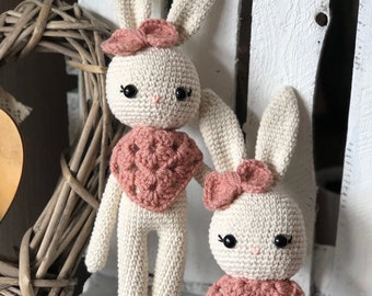 Easter bunny, amigurumi bunny, rattles, bunny, cuddly toy, gift for a boy, gift for a girl, personalized baby gift