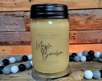 12 oz Maple Bourbon Soy Jar Candle