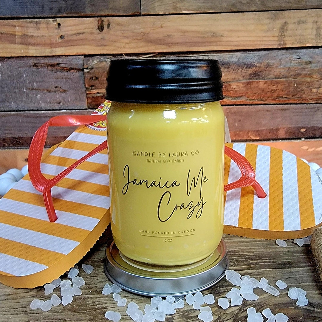 12 Oz Jamaica Me Crazy Soy Jar Candle Etsy