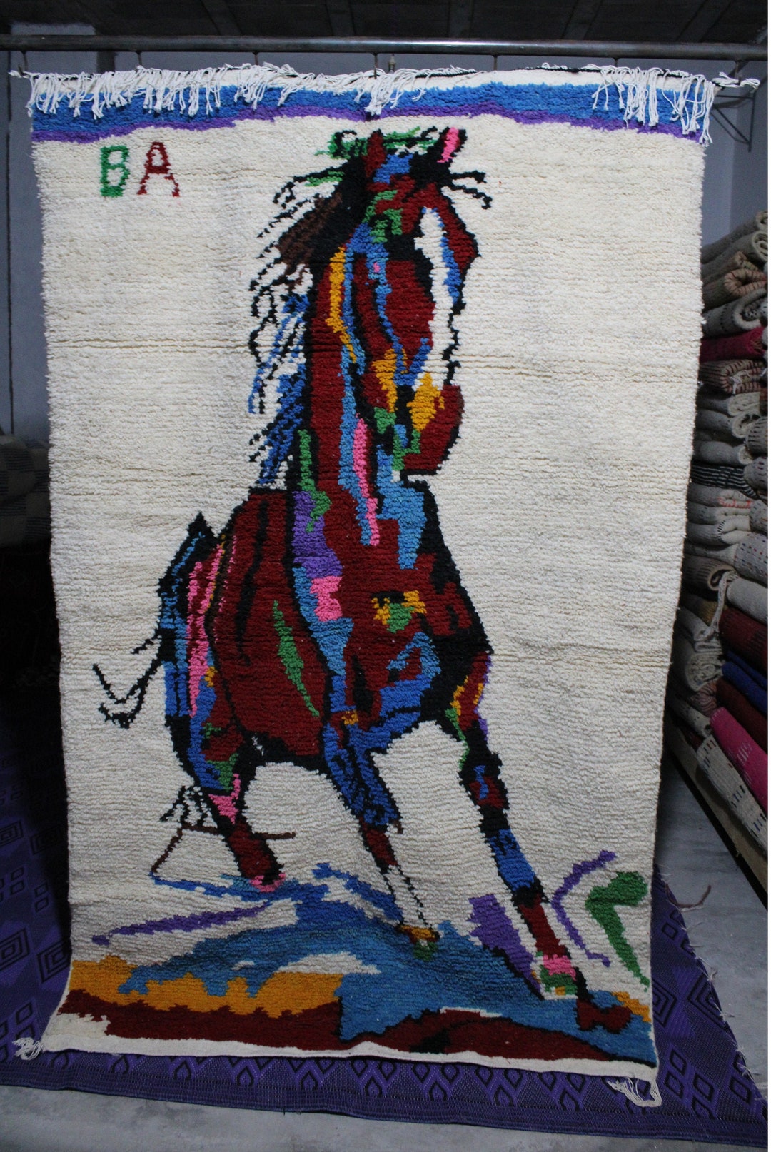 Ddp_4b06_luxurious Moroccan Horse Rugs _ Azilal Burberry Rugs Handmade ...