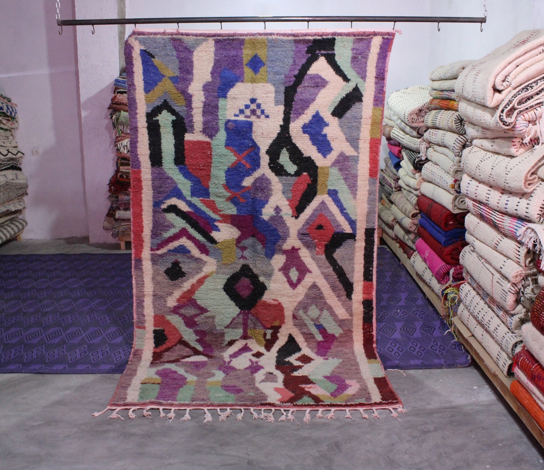 2b18_top Vintage Moroccan Carpet All Wool Premium 100 Wools Rugs New