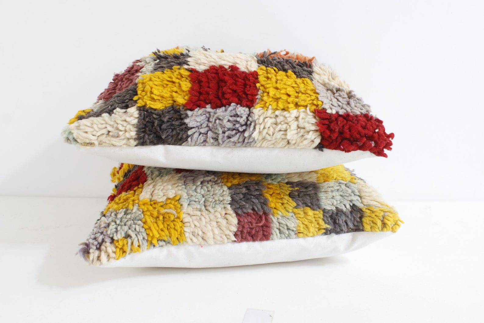 Vintage Moroccan Kilim Pillow Covers – Set of 2 Handwoven Wool — view 9