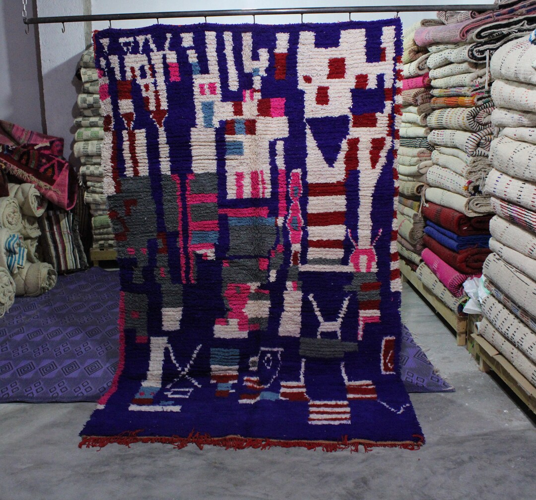 4b17_vintage Carpet All Wool Premium 100 Wools Rugs New Beni Ourain