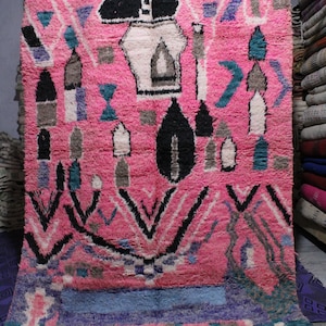 2C03_Super Vintage Moroccan Carpet _ Azilal carpet Berber Handmade handwoven Rugs 100% wool