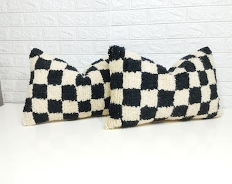 24x16 almohadas a cuadros marroquíes almohadas cuadradas a cuadros, almohadas a cuadros bereber piso cojín almohadas otomanas Boho almohadas redy para enviar