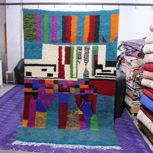 7C02_Super Vintage Moroccan Carpet _ Azilal carpet Berber Handmade handwoven Rugs 100% wool