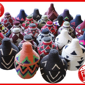 supplemento fatto a mano, cesto africano, ciotola intrecciata, cesto da parete, cesto di vimini, panier scatola berbera / cesto marocchino intrecciato / cesto etnico