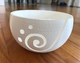 Solid White - Spiral Yarn Bowl