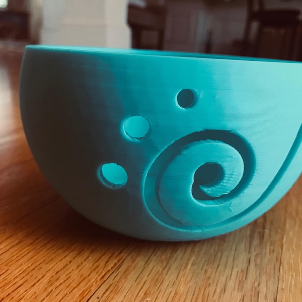 Turquoise solide - Spiral Yarn Bowl