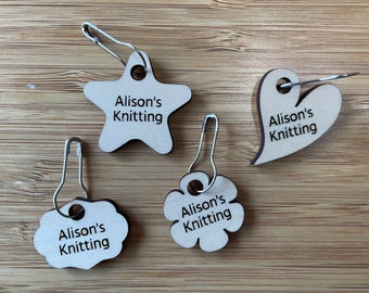 Personalized laser cut knitting markers- The ultimate gift for knitters