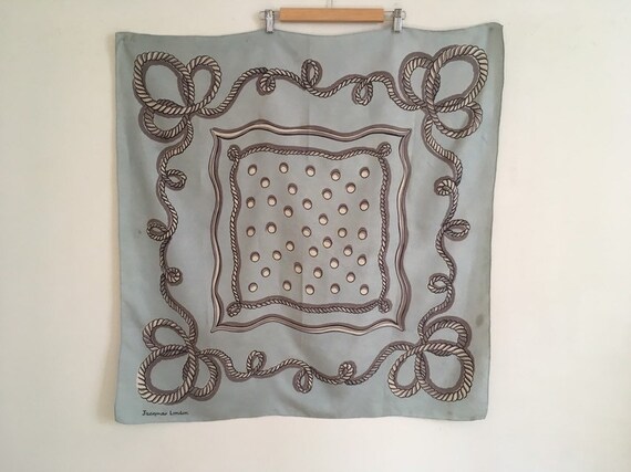 40s Jacqmar Arnold Lever Square Knot pattern silk