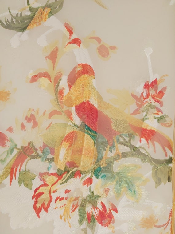 Vintage 90s Gianfranco Ferre floral parrots print… - image 5