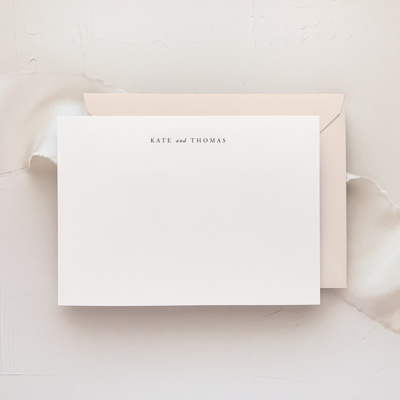 Personalized Couples Stationery Couples Notecard Set Simple Etsy