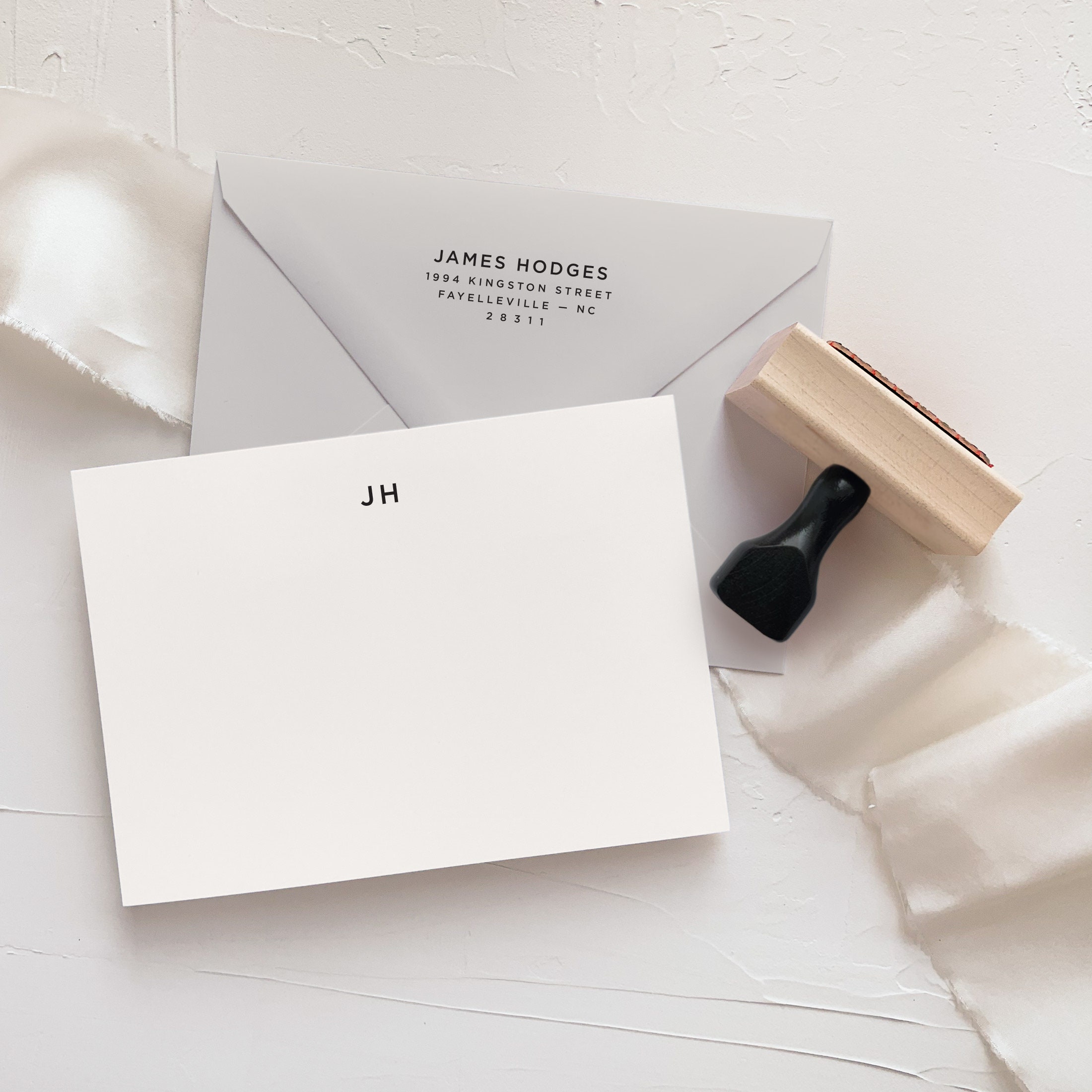 simple notecard set custom stationery set with rubber