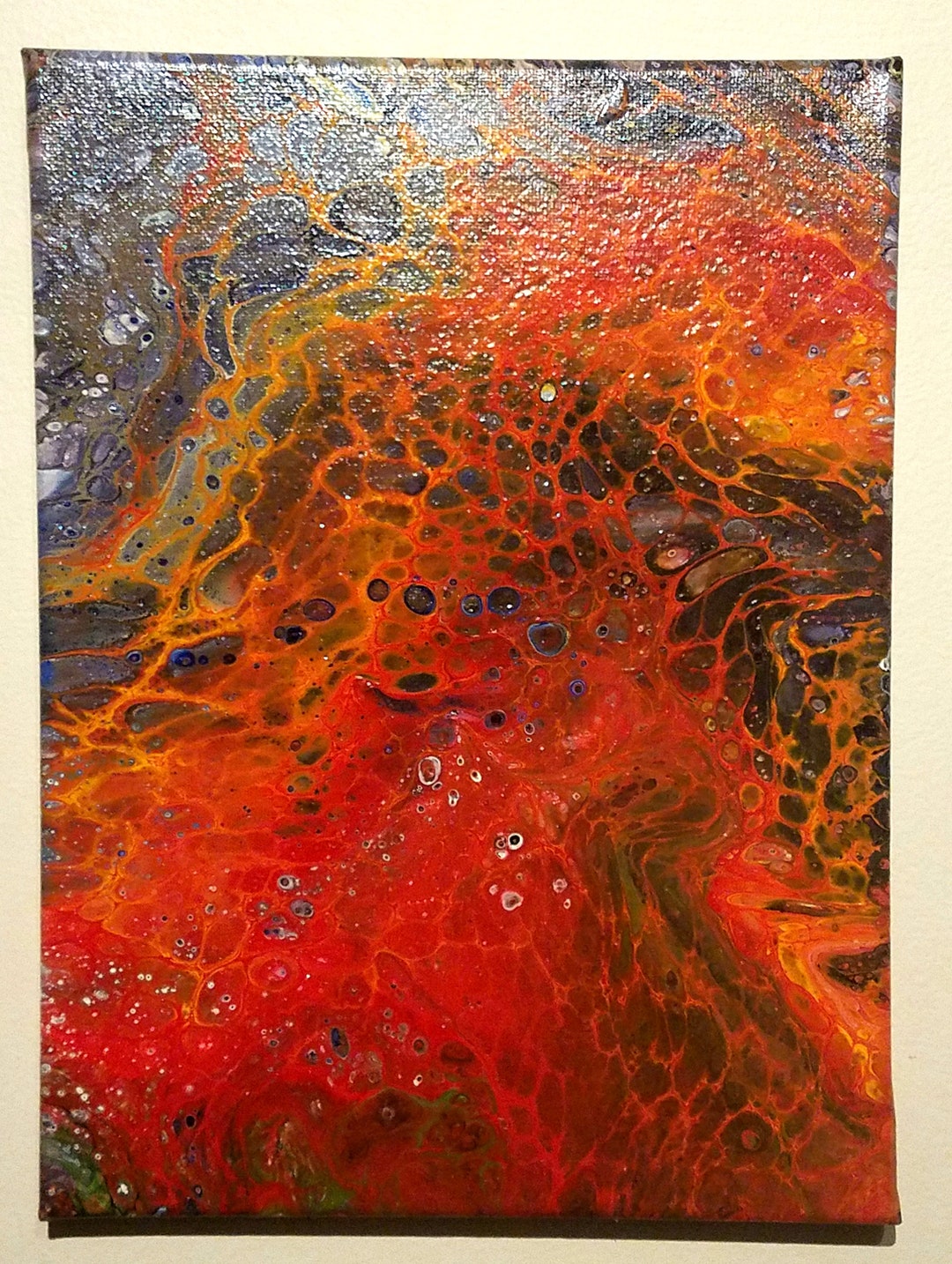 Lava Red Acrylic Pour Abstract Painting - Etsy