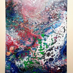 Fluorescent Abstract Acrylic pour painting