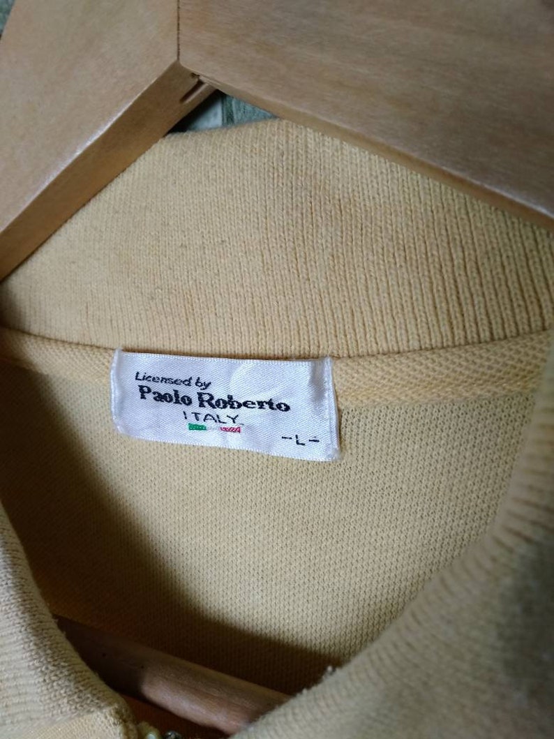 Paolo Roberto Polo Shirt Vintage 90s Paolo Roberto Italian Brand of Sports Top Tee Pocket Size L Large