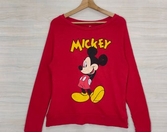 Y2K Disneyland Resort Sweatshirt Small Vintage Disneyland Mickey Mouse Sweater Jumper Pullover Crewneck Red Size S