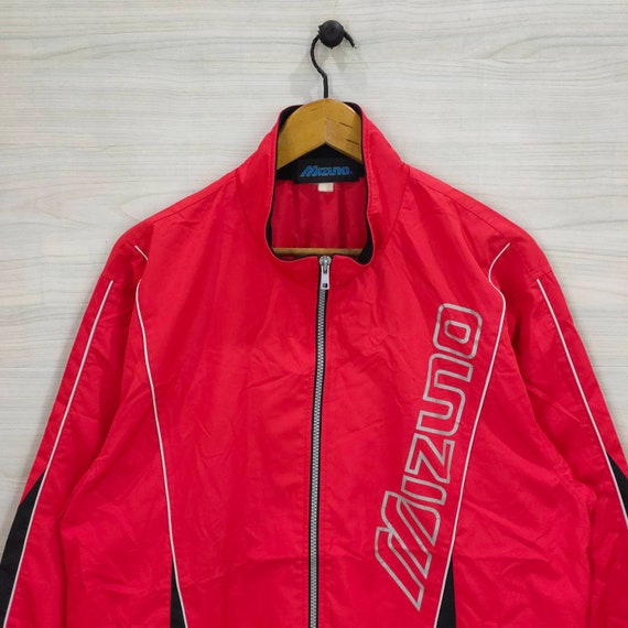 Vintage Mizuno Windbreaker Jacket Red Size L - image 4