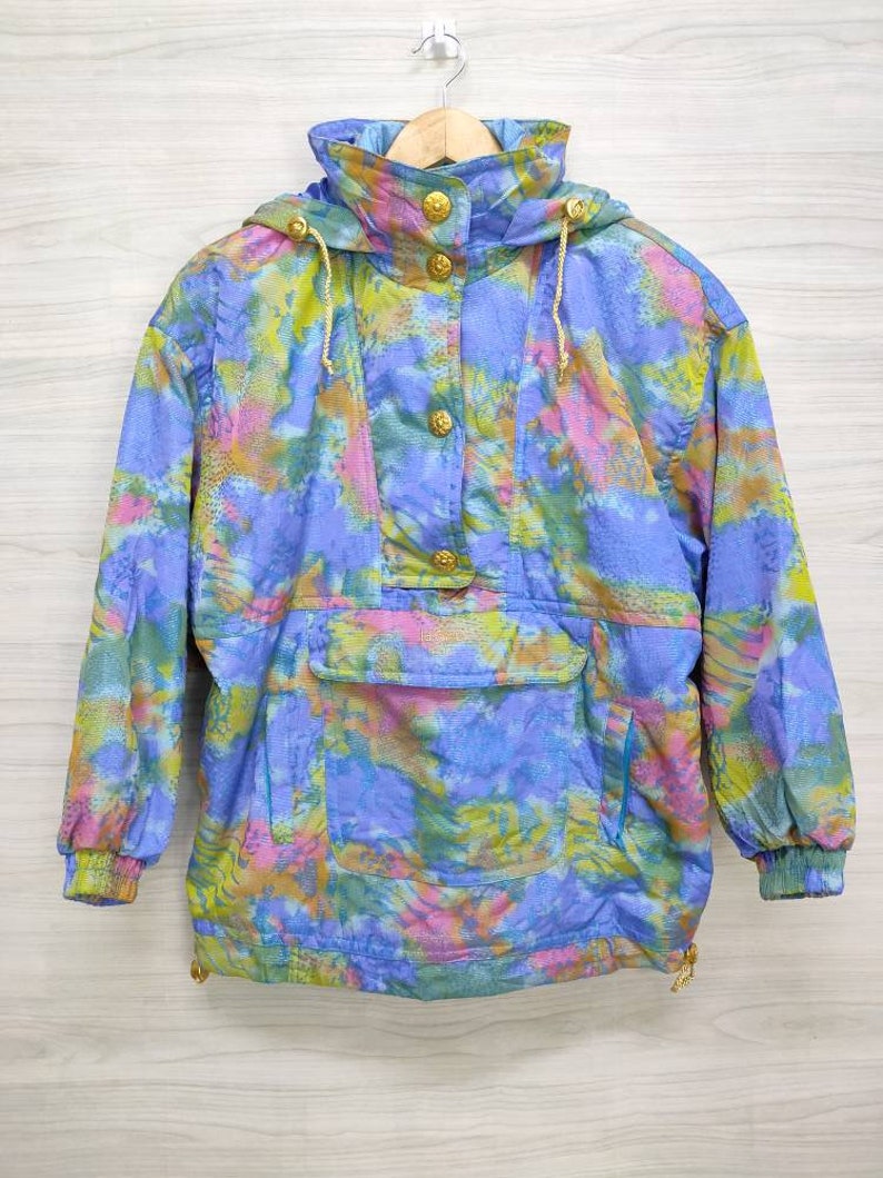 LAFONT Italy Jacket Vintage 90/'s Lafont Italy Winter Ski Wear Lafont Italy Rainbow Half Zip Up Jackets