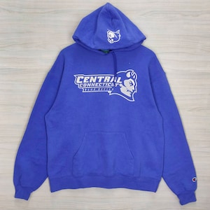 Vtg Central Connecticut State Hoodie Sweater Large Vintage Champion Sweatshirt Jumper Size L