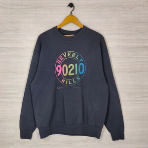 90s Beverly Hills California Sweatshirt Vintage Los Angeles Souvenir Sweater Jumper Crewneck Black