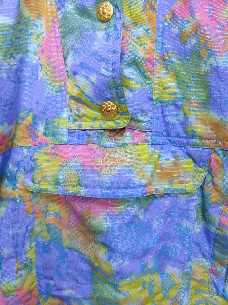 LAFONT Italy Jacket Vintage 90/'s Lafont Italy Winter Ski Wear Lafont Italy Rainbow Half Zip Up Jackets