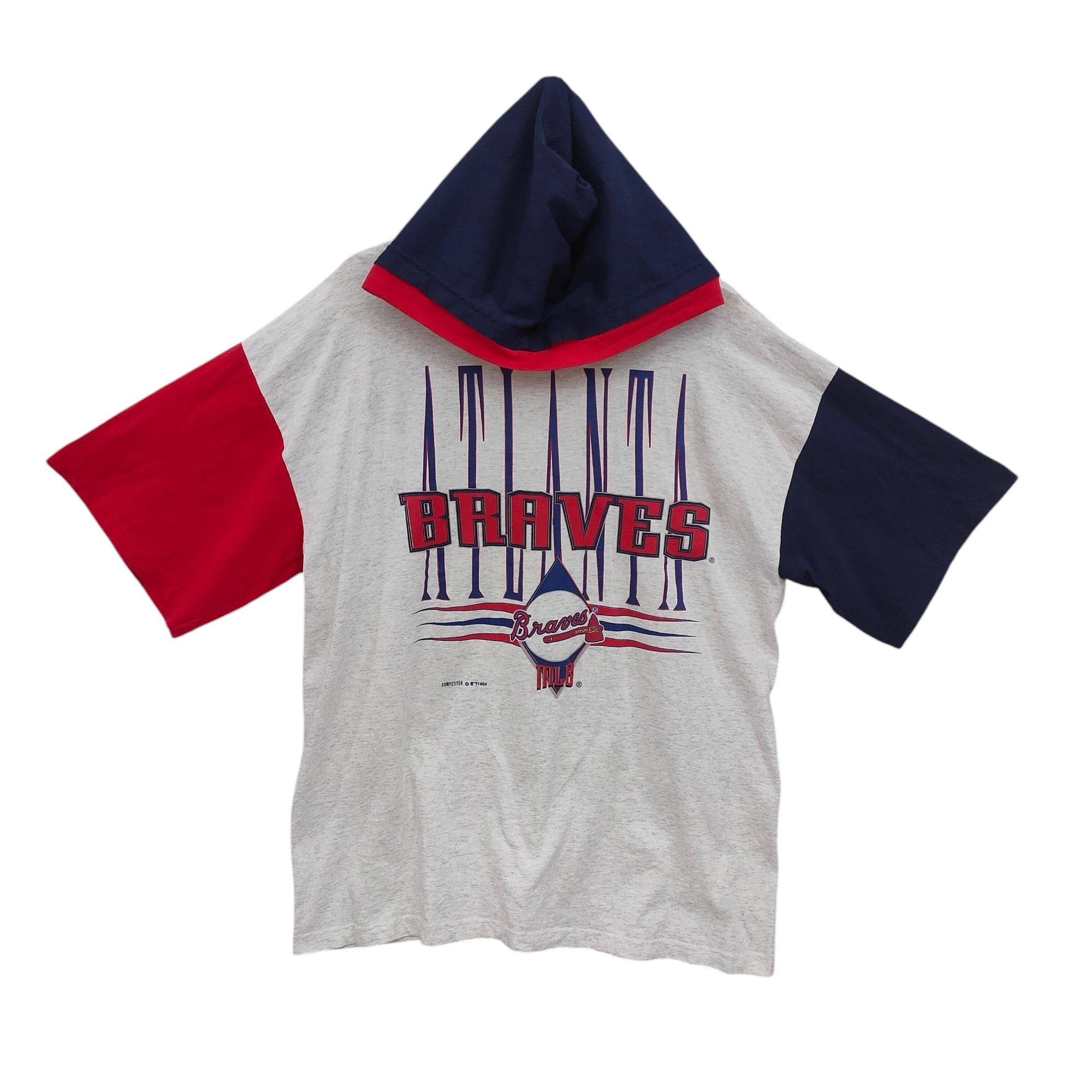 90s Atlanta Braves Hooded T-shirt X-large Vintage 1994 MLB Tee 