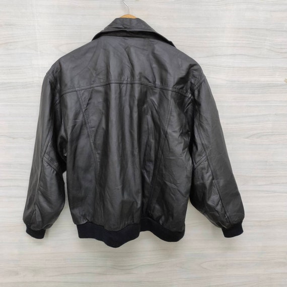 Black Jacket Biker Leather Jacket Vintage 90s Motorcycle