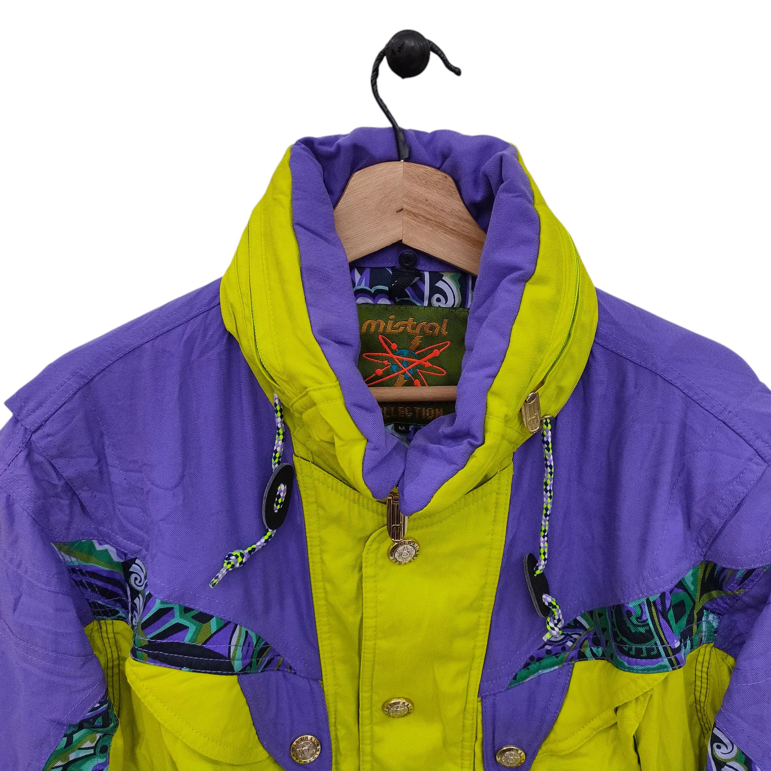 Vintage 90s Mirage Mistral Ski Jacket Medium – Bold Colorblock