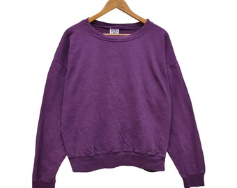 90s New York Laundry Blank Sweatshirt Vintage Laundry Plain Sweater Jumper Crewneck Purple