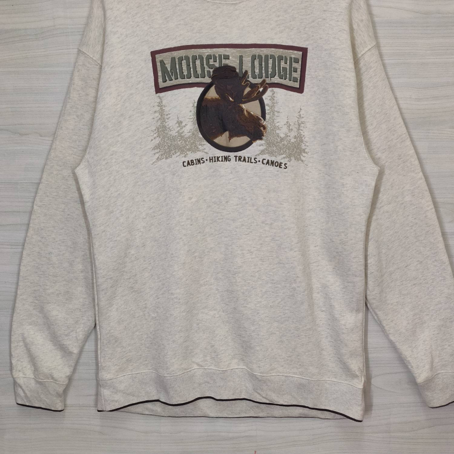 Moose Lodge Sweatshirt Crewneck Medium Vintage Wildlife Sweater 