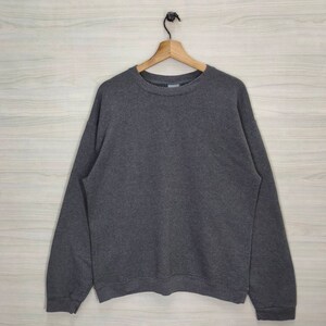 Vtg Hanes Crewneck Sweatshirt Medium Vintage Hanes Plain Sweater Jumper Pullover Crewneck Blank Gray Size M