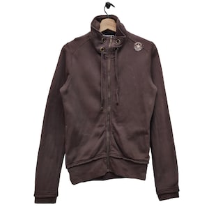 Converse Sweater Vintage Converse Zipper All Star Brown