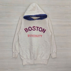 Vtg Boston Hoodie Sweatshirt Medium Vintage Boston University Sweater Jumper Pullover American Sportwear Size M