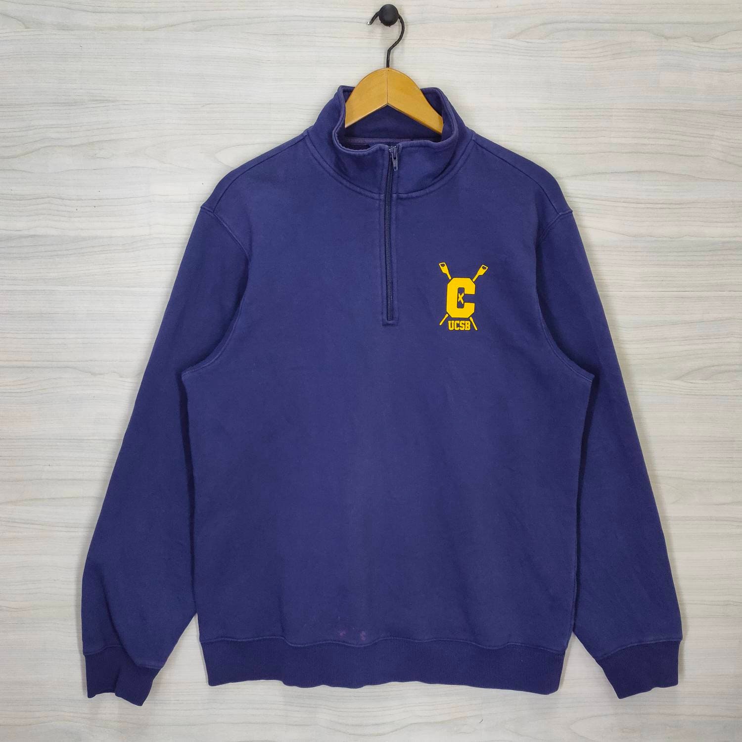 University of California Santa Barbara Quarter Zip Medium Vintage UCSB Sweatshirt Jumper Pullover Size M Etsy