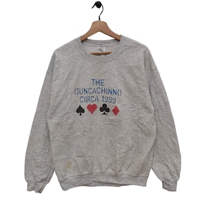 The Duncachinno Circa 1999 Crewneck Sweatshirt Medium Vintage Kartenspiele Pullover Pullover Pullover Grau Größe M