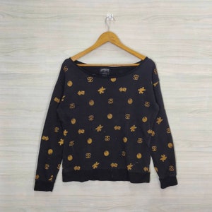 Stussy Sweatshirt Medium Vintage Stussy Jumper Pullover Black Womens Size M