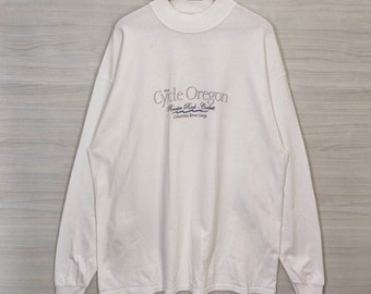 2005 Cycle Oregon Top Tee Vintage Y2K Oregon Long Sleeve Shirt Pullover White Plus Size 2XL